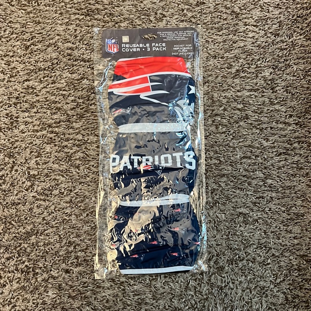 New England Patriots Reusable Face Covers 3-Pack